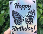Happy Birthday Card SVG, Butterfly cut out card, Card svg, Cricut, cut out card, happy birthday card, butterfly card, cricut card svg
