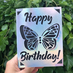 Happy Birthday Card SVG, Butterfly cut out card, Card svg, Cricut, cut out card, happy birthday card, butterfly card, cricut card svg