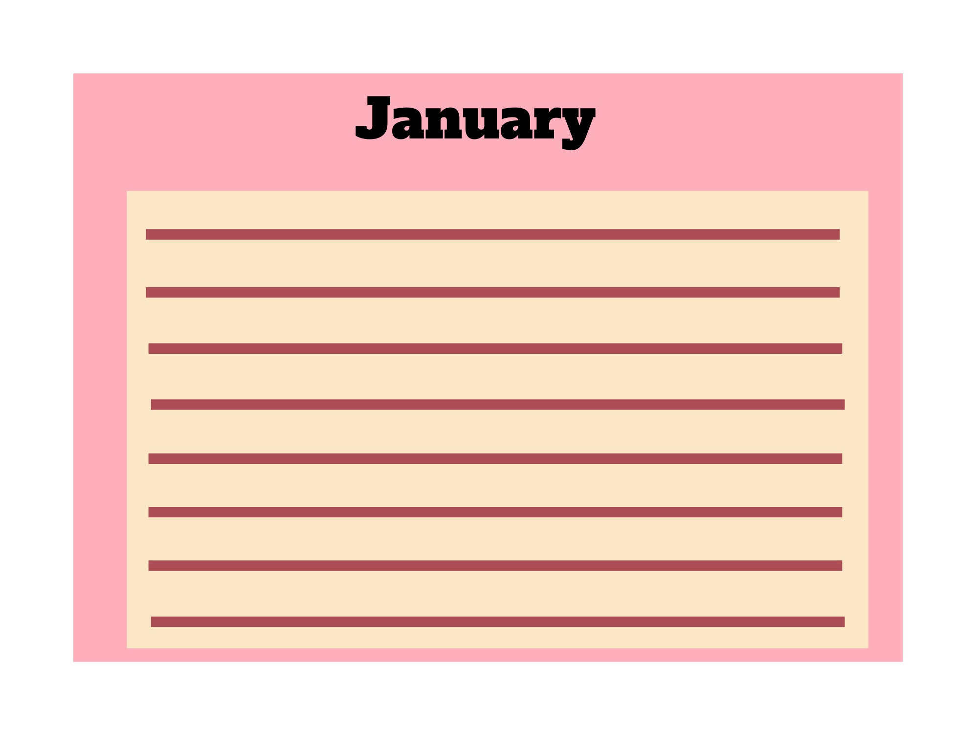 2021 Digital Printable Calender With Monthly Notes Instant - Etsy