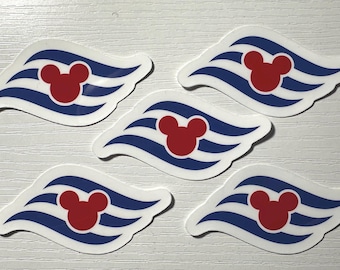 Disney Cruise Line Waterproof Stickers – Mickey Flag Decal Set (6 Pack)