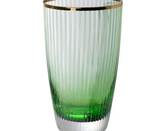 A&B Home Vaso de Vidrio - Verde, Dorado