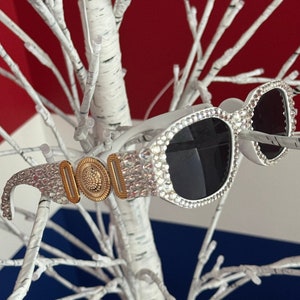 Crystal Sunglasses - Special Sale ft. Silver Diamond, Holographic or Black Crystals | Other Colors Available - See Listing