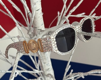 Crystal Sunglasses - Special Sale ft. Silver Diamond, Holographic or Black Crystals | Other Colors Available - See Listing