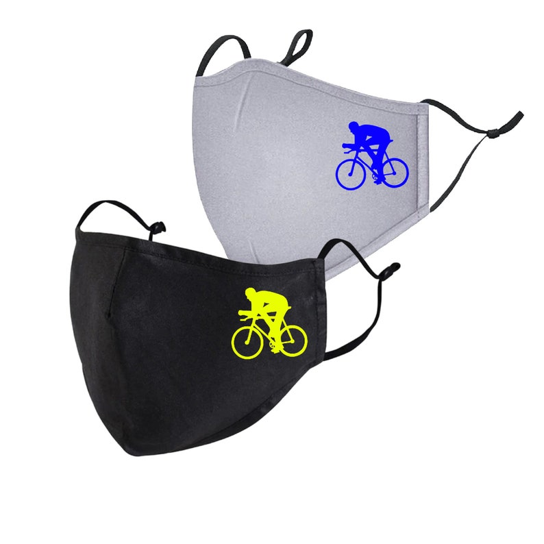 Adjustable Face Mask With Sports Designs Ft. Bicycle Face Etsy