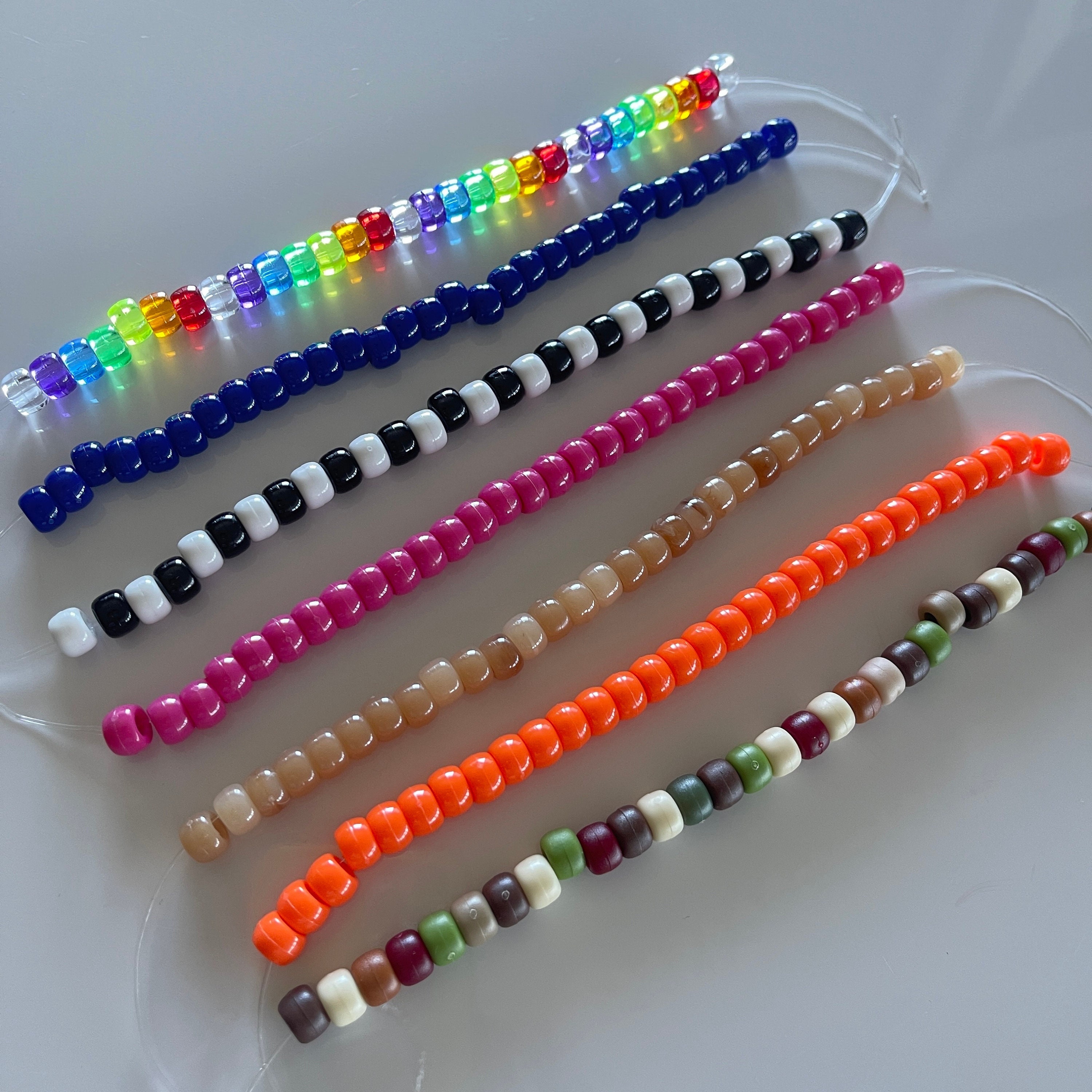 Fashion Beaded Friendship Bracelet Ft. Army, Rainbow, Nude, All Pink, All  Orange, All Blue and Black & White Color Combinations 