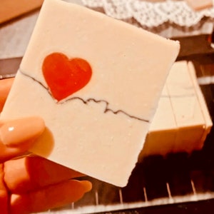 Heartbeat Natural soap Goat powder organic soap Valentines soap love soap image 1