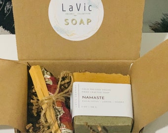 Namaste + Sage & Palo santo | Good luck soap kit | abundance soap kit | protection soap kit | abre caminos soap kit