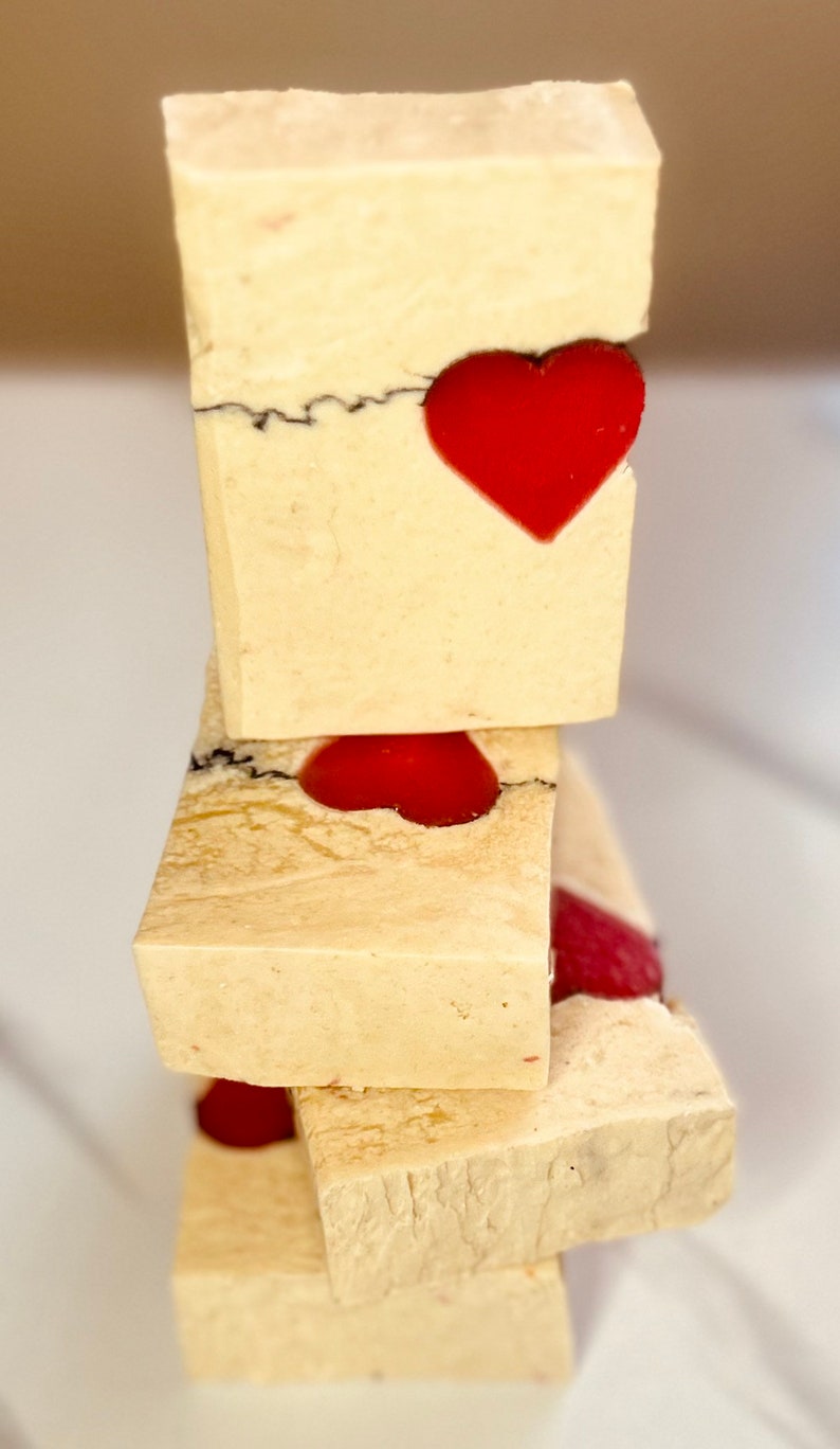 Heartbeat Natural soap Goat powder organic soap Valentines soap love soap image 3