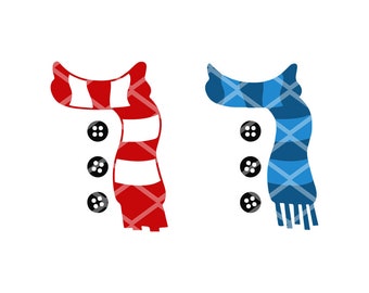 Snowman Scarf Svg Etsy