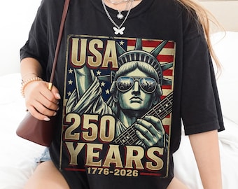 Comfort Colors® America 250 Anniversary T-shirt, Cool USA Rock Shirts, Patriotic Concert Tee Style, Independence Day 2026 Celebration Shirt