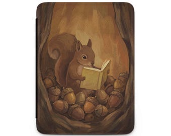 Cute Squirrel Case for Kindle Paperwhite 12th Generation, Kindle Colorsoft Signature Edition 7" Case, Magnetic Closure Cover with Strap
