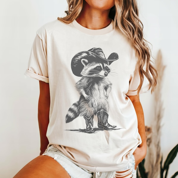 Raccoon Cowboy Shirt Vintage - Etsy