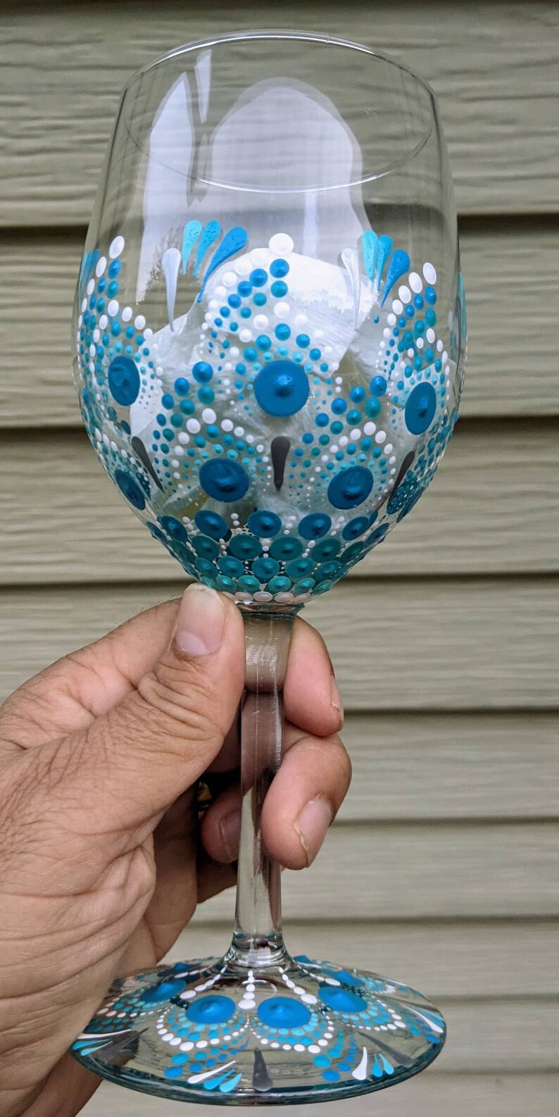 Wine Glasses / Dot Mandala Art / Home Décor / Gifts for Her / Etsy