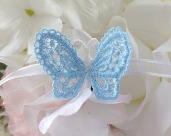 Something Blue Crystal & Butterfly Clip-on Lucky Bridal Garter Charm Gift Tag 