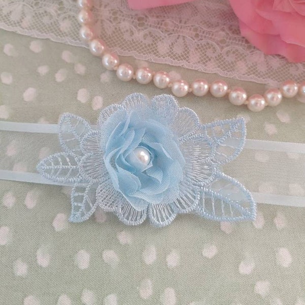 Bride Gift From Mom on Wedding Day | lace flower bridal bouquet charm "Something Blue" | floral ribbon wrap for daughter getting married