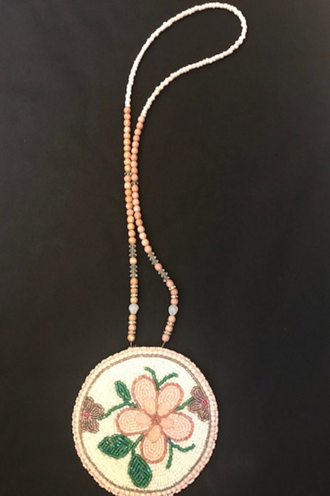 Beaded medallion Necklace Etsy