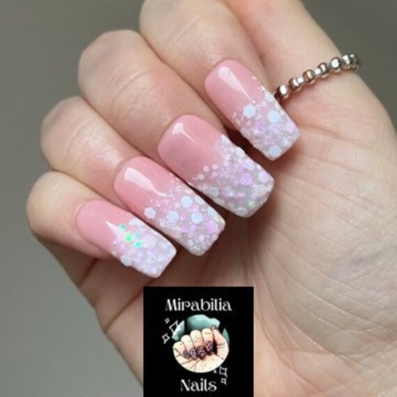 Glitter Ombre Press-on Nails Full Set French Ombre Nails - Etsy Glitter Ombre Press-on Nails Full Set French Ombre Nails - Etsy