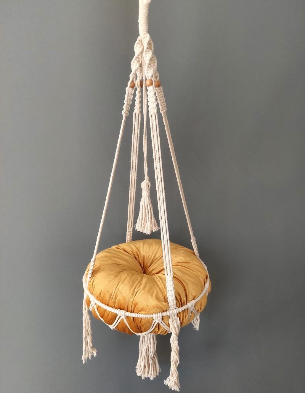 Macrame Cat Hammock Hanging - Cat Bed - Wall Furniture - Boho Cat Swing Cute Crochet - Cat Lover Gifts Pets