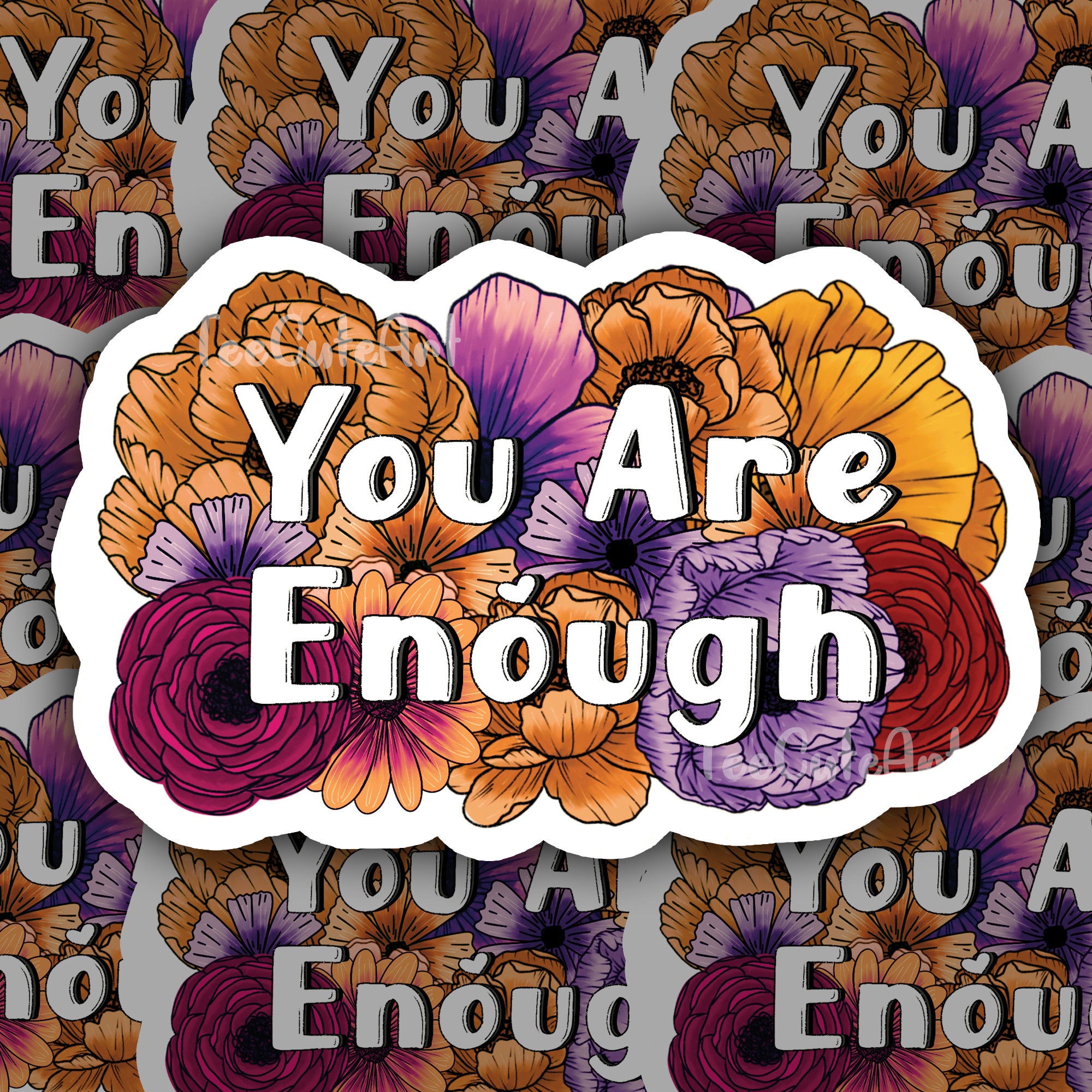 You are Enough Sticker Positive quote sticker Planner or Etsy