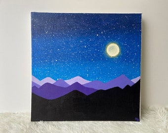 Nightfall Over Mountains Painting