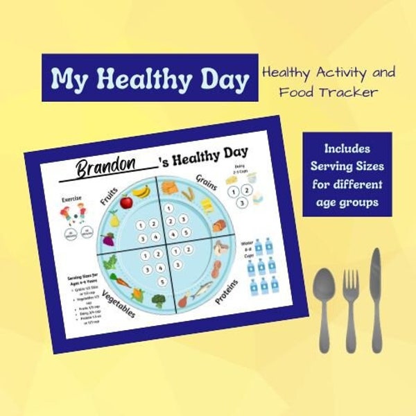 MY HEALTHY DAY | Healthy Food and Activity Tracker | Educational Printable | Homeschool Unit Study