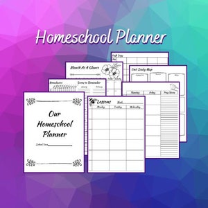 Colorable Homeschool Planner: Printable Homeschooling Organizer (Digital Printable)