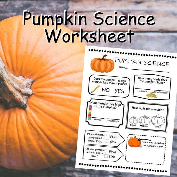 PUMPKIN SCIENCE INVESTIGATION | Experiment | Homeschool | Fall | Worksheet | Centers | Unit Study