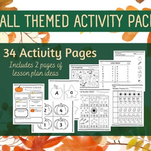 Fall Activity Bundle: Math, Literacy, Art (digital Printable) - Etsy