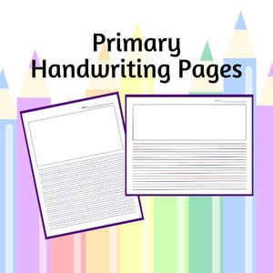 PRIMARY HANDWRITING PAGES | Black and White | Color | Homeschool | Writing Practice Pages