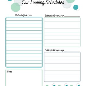 Homeschool Looping Schedule Planner: Printable Workbook (digital ...