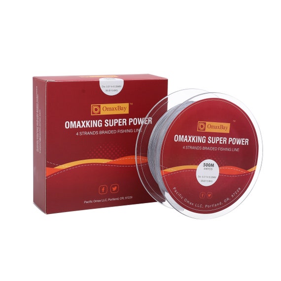 OMAXKING Super Power Braided Fishing Line 546yds Various Line Weight and  Diameter 4 Strands Gray 
