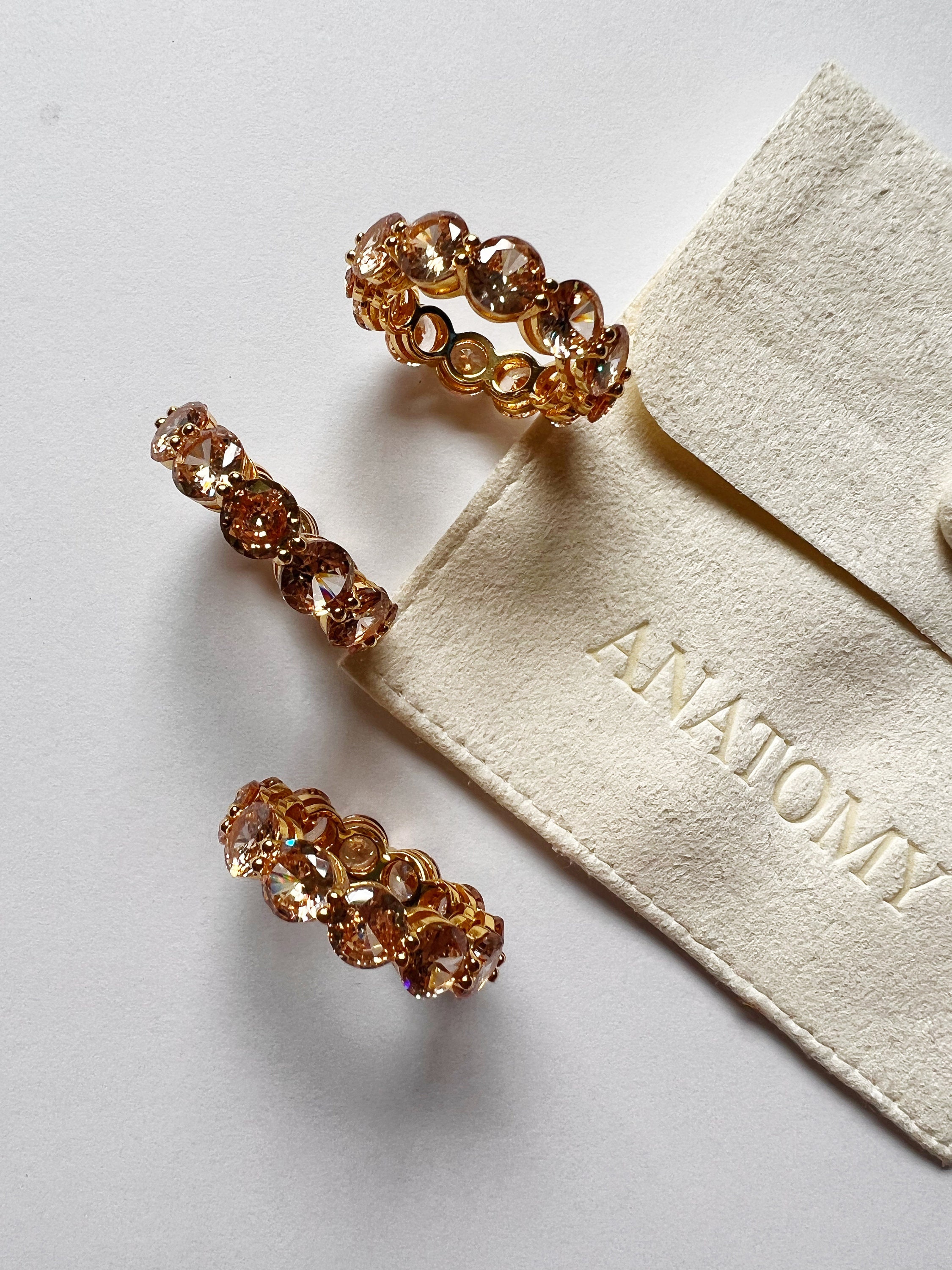 Gold Plated Cubic Zirconia Eternity Ring: Stackable Multi-color Band - Etsy