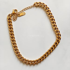 Cuban Chain Anklet, Curb Chain Anklet, Gold Chain Anklet, Thick Chain Anklet, Chunky Chain Anklet, Statement Anklet, Trendy Jewelry, 6mm
