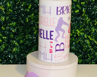 Vaso con collage de nombre, vaso personalizado, vaso para gimnasia, vaso para baile, vaso para voleibol, vaso para fútbol, vaso para deportes, botella de agua