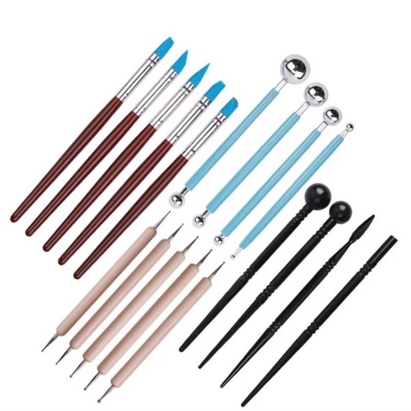 Stylus Dotting Tools Set for Embossing Pattern Clay Pottery Ceramics Doll Sculpting Modeling, Nail art, scoring, paper flowers making