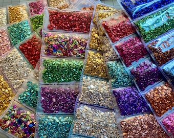 Broken glass stones crystals, uv epoxy resin filler, diy craft nail art decoration, jewellery making mould fillings