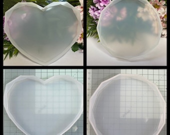 Round and heart shape Silicone mould, resin casting mould, UV and epoxy resin, jewellery making.
