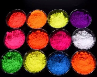 Neon Pigment Powder Fluorescent color Gradient Fluorescence Effect Neon Pigments Safe for used as Eye Shadow