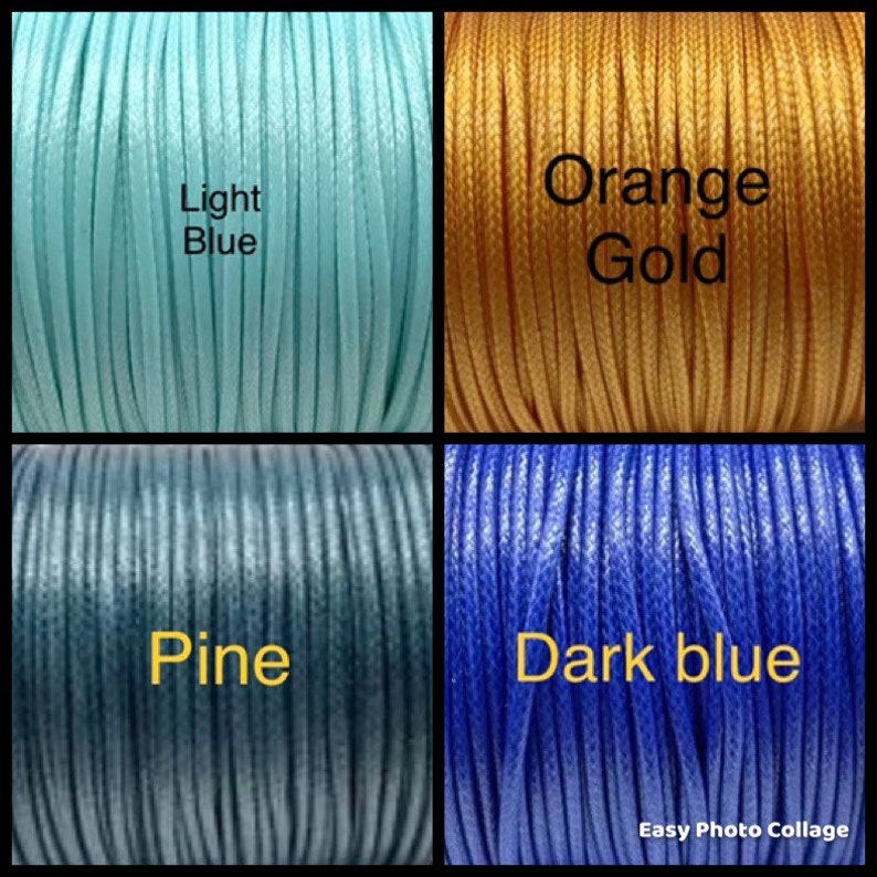 0.5mm,0.8mm, 1 mm, 1.5mm, 2 mm Waxed Cotton Cord String, Strap ,DIY woven bracelet necklace jewellery image 9