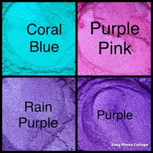 Shades of blue and purple mica powder,Soap Making, bath bombs,Make up, candle making, resin art etc image 5
