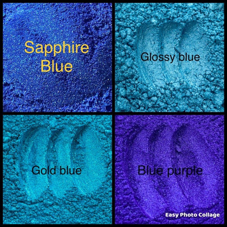 Shades of blue and purple mica powder,Soap Making, bath bombs,Make up, candle making, resin art etc image 6