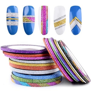 Matt Glitter Nail Striping Tape Line Multi Color Nail Styling Sticker Decal DIY Nail Art Decorations