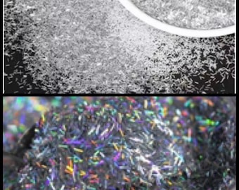 Iridescent Silver Holographic Sprinkle Glitters Bar Nail Art Decoration Makeup Handwork Tumblers Craft DIY
