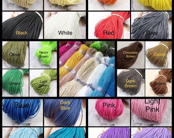 Braided Waxed cotton Cord,String Strap DIY woven bracelet necklace jewelry accessories 1mm