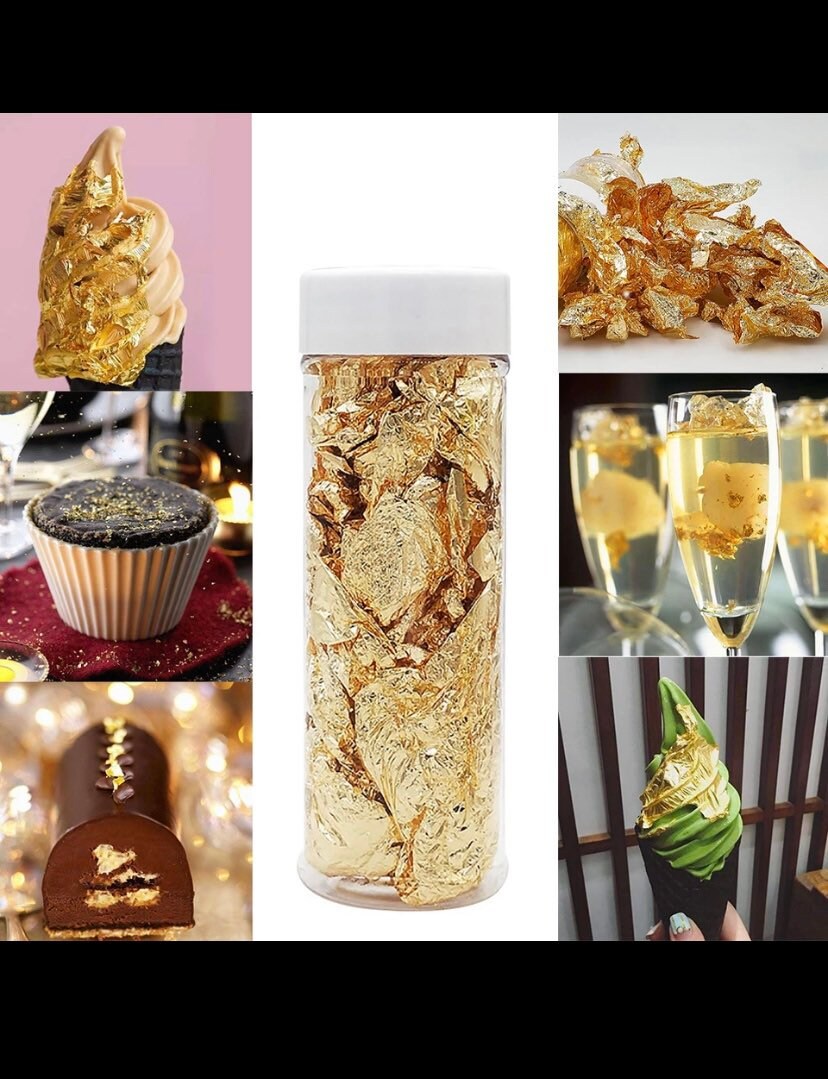 Edible Grade Genuine Gold Leaf Flakes 2g 24K Gold leaf Etsy