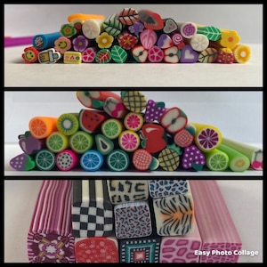Handmade Polymer Clay Nail Art Decoration, Fashion Nail Care, No Hole Tubes