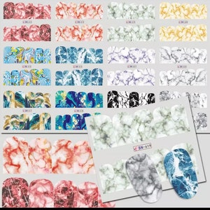 Full Cover Nail Sticker Decals Marble Designs ,Animal/Flowers/Girl Nail Watermark Tip Designs DIY Transfer Water Nail Art Manicure T