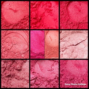 Shades of pink mica powder,Soap Making, bath bombs,Make up, candle making, resin art etc