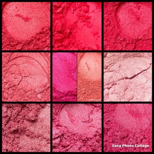 Shades of pink mica powder,Soap Making, bath bombs,Make up, candle making, resin art etc