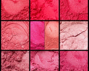 Shades of pink mica powder,Soap Making, bath bombs,Make up, candle making, resin art etc